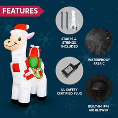 6ft Christmas Llama Inflatable