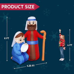 6ft Tall Jesus Family Christmas Inflatable