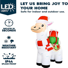 6ft Christmas Llama Inflatable