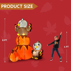 6ft Inflatable Stacking Pumpkin Turkey