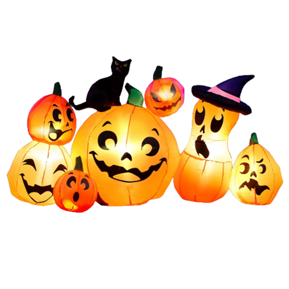 6ft Pumpkins with Black Cat Halloween Inflatable