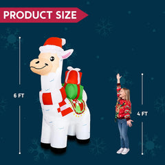 6ft Christmas Llama Inflatable