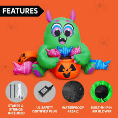 5ft Halloween Inflatable Monster Candy
