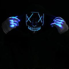 LED Cosplay Scary Mask And Gloves