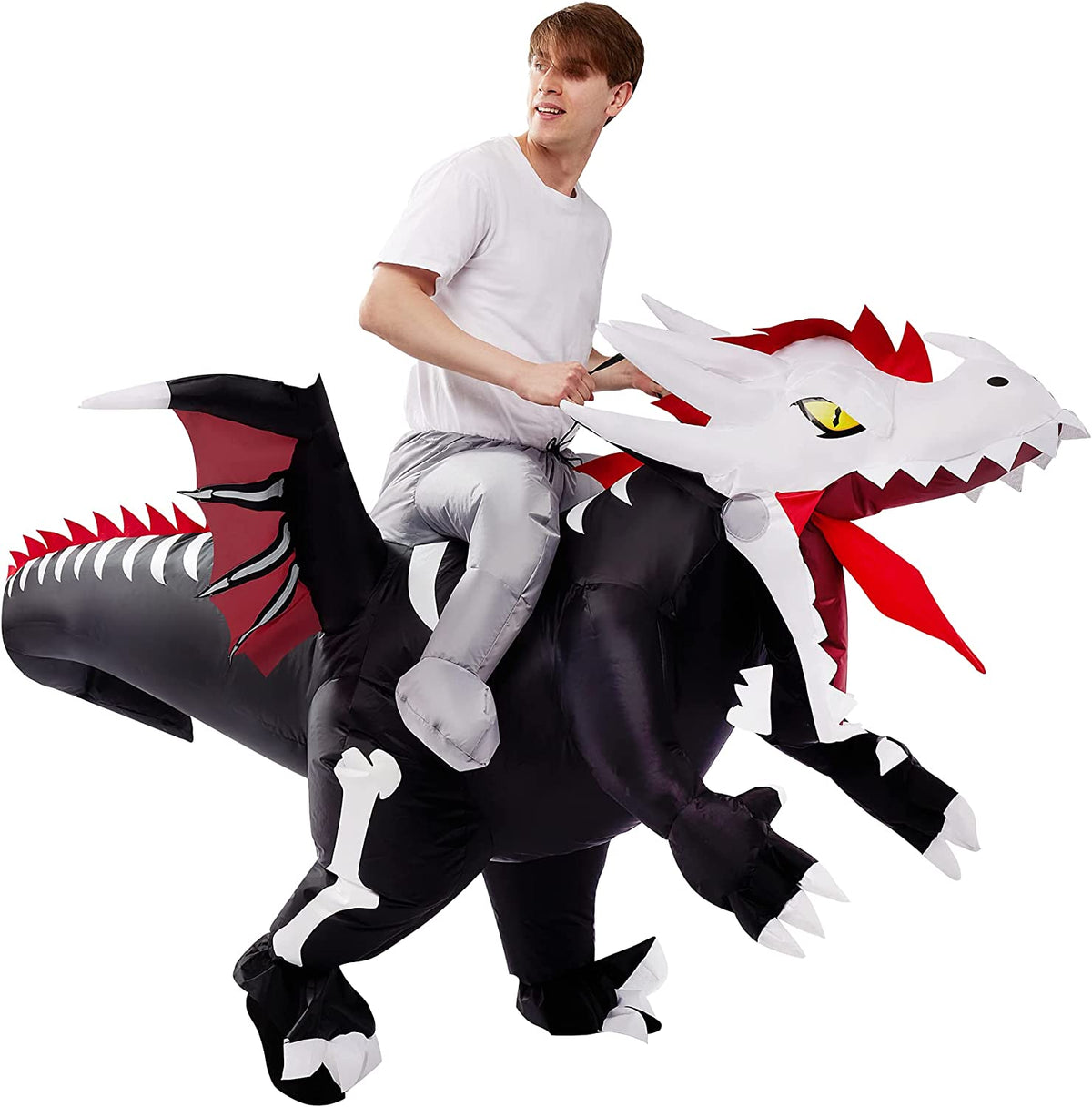 Ride-on Cool Skeleton Dragon Infltable Costume