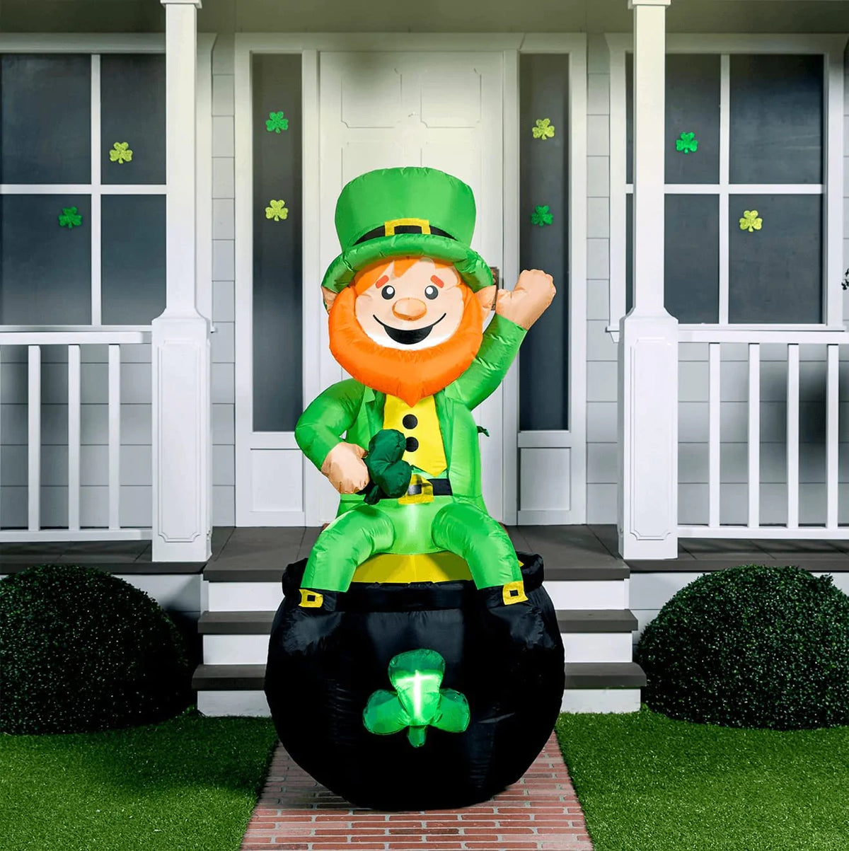 Large St. Patrick's Sitting Leprechaun Inflatable (6 ft)