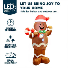 5ft Tall Gingerbread Man Christmas Inflatable