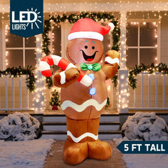 5ft Tall Gingerbread Man Christmas Inflatable
