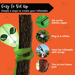 4 FT Tall Halloween Inflatable Alien Tree Hugger
