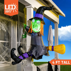 4ft Crashing Witch Into Tree Inflatable