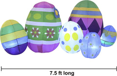 Large Easter Egg Inflatable with Build-in LEDs Blow Inflatable Outdoor Decorations (7.5ft)