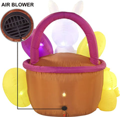 Large Easter Basket with Build-in LEDs Inflatable Outdoor Decoration (6ft)