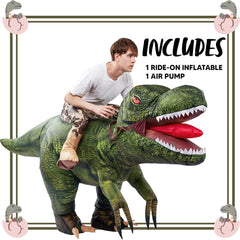 Green Digital Printing T-Rex Inflatable Ride-on Costume