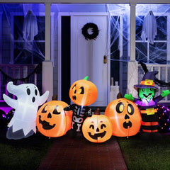 8ft Three Halloween Characters and Pumpkin Patch Inflatable
