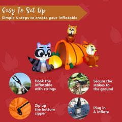 6ft Inflatable Woodland Animals with Cornucopia