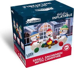 6ft Long Small Snowmen with Campfire Christmas Inflatable
