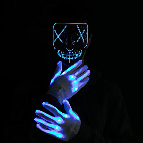 LED Cosplay Scary Mask And Gloves
