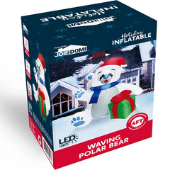 4ft Tall Waving Polar Bear Christmas Inflatable