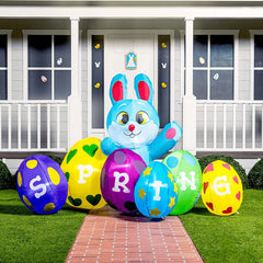Jumbo Easter Bunny with Build-in LEDs Inflatable Outdoor Decoration (8ft)