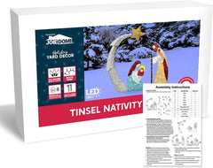 5ft Tinsel Nativity Scene 140 LED Warm White Yard Light