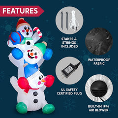 6ft Tall Snowman Inflatable