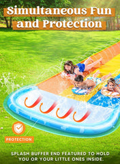 22.5ft Waves Triple Lawn Water Slide