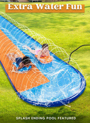 22.5ft Double Lawn Water Slide