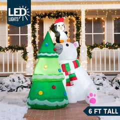 6ft Polar Bear Christmas Tree Inflatable