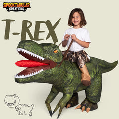 Green Digital Printing T-Rex Inflatable Ride-on Costume