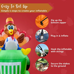 8 FT Inflatable Turkey Driving Car