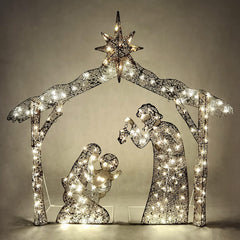 5ft Fabric Nativity Scene 160 LED Warm White