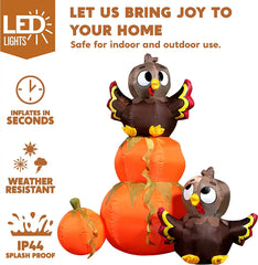 6ft Inflatable Stacking Pumpkin Turkey