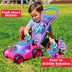 Sloosh Bubble Lawn Mower Toddler Toys, Pink