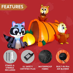 6ft Inflatable Woodland Animals with Cornucopia