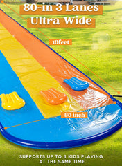 18ft Triple Lanes Water Slide and 3 Boogie Boards