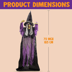 72in Hanging Talking Witch With Light-up Eyes