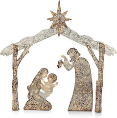 5ft Fabric Nativity Scene 160 LED Warm White