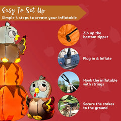 6ft Inflatable Stacking Pumpkin Turkey