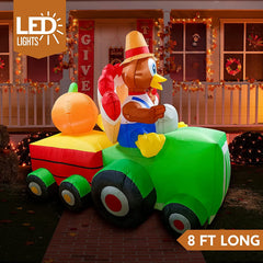 8 FT Inflatable Turkey Driving Car