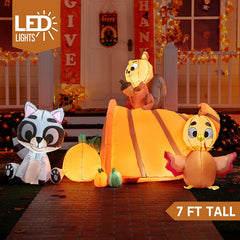 6ft Inflatable Woodland Animals with Cornucopia