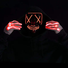 LED Scary Mask And Gloves (red)