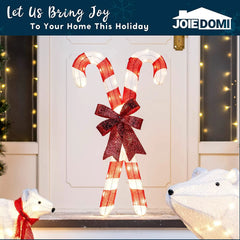 2.78ft Tinsel Candy Canes LED Yard Light