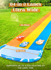 22.5ft Waves Triple Lawn Water Slide