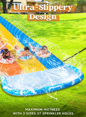 22.5ft Waves Triple Lawn Water Slide