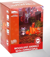 6ft Inflatable Woodland Animals with Cornucopia