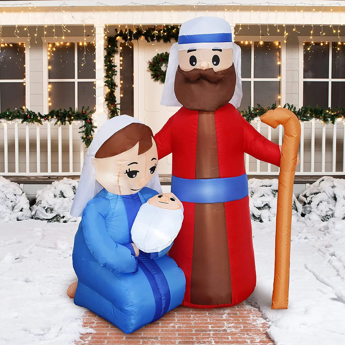 6ft Tall Jesus Family Christmas Inflatable