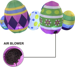 Large Easter Egg Inflatable with Build-in LEDs Blow Inflatable Outdoor Decorations (7.5ft)