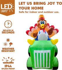 8 FT Inflatable Turkey Driving Car