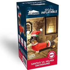 5ft Tall Santa's 'Lil Helper Dachshund Christmas Inflatable