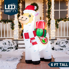 6ft Christmas Llama Inflatable